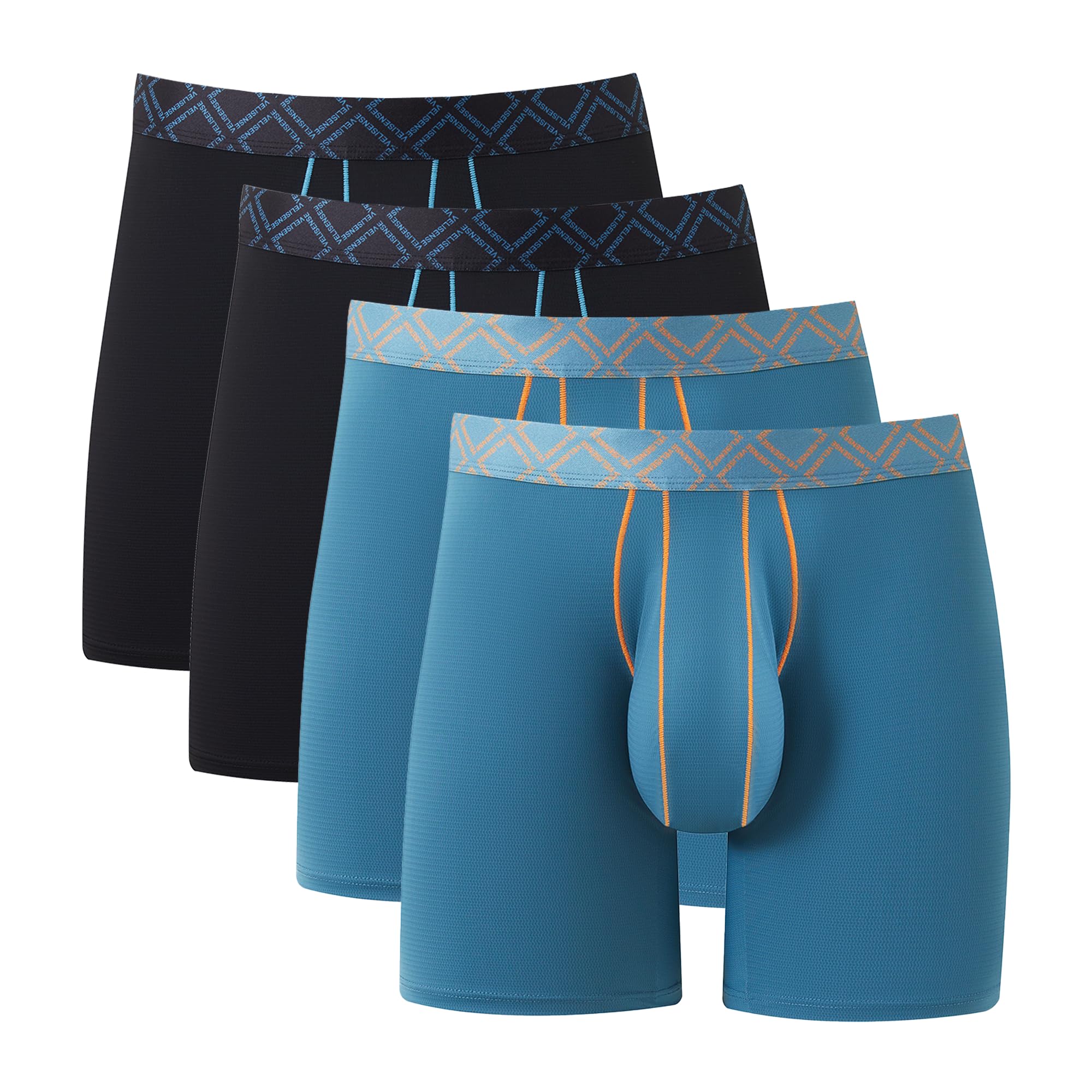 Photo 1 of VELISENSE Men's Bulge Enhancing Pouch Underwear, Moisture Wicking Breathable Boxer Briefs for Men 4 Pack