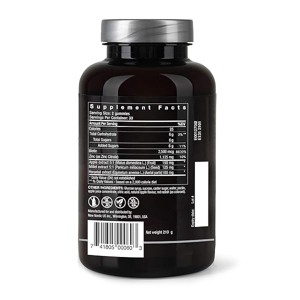 NEW NORDIC HAIR VOLUME GUMMIES, 2500 MCG BIOTIN, DAILY HAIR VITAMINS SUPPLEMENT TO SUPPORT HAIR SKIN & NAILS, VEGAN, 60 COUNT (PACK OF 1)