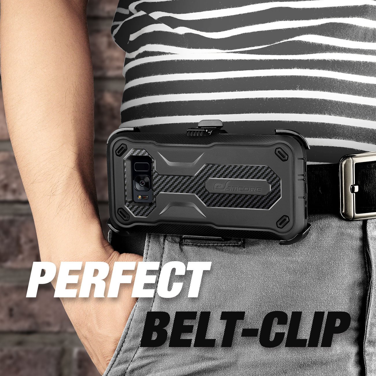 Galaxy S8 Rugged Case, eSamcore Samsung Galaxy S8 Slim Protective Case with Heavy Duty holster [Without Built in screen protector] 5.8 Inch [2017 Release] [BLACK]