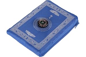 Anlising 1 Pieces Portable Travel Prayer Mat with Compass, Waterproof Polyester Prayer Rug, Muslim Travel Prayer Mat, for Ramadan Gifts (60cm×100cm)