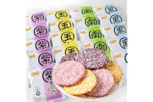 Crispy rice crackers, Crispy Chinese Snacks, Four Flavors Mixed Pack, Pumpkin, Purple Sweet Potato, Black Rice, Corn, Added W