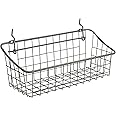 Spectrum Pegboard & Wall Mount Wire Basket Small (Industrial Gray) - Storage & Organizer for Garage, Tools, Shed, Home, Work Bench, Crafts, & More