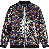 GRACE KARIN Girls Sequin Jacket Kids Bomber Zip Outwear Sparkle Fall Top Cardigan Dress Coat Size 5-14