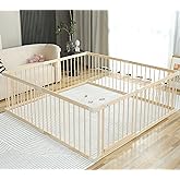 Baby Playpen Play Fence Gate Play Pen Wood Large,Playpens for Babies and Toddlers Kids Indoor,Baby Play Yards Gym
