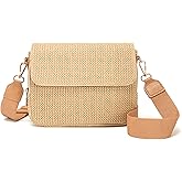 NEICOA Small Faux Straw Purses for Women Raffia Beach Purse Crossbody Bag for Women Vacation Summer Travel