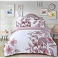 Majestic Giftware Madison Linen 6-Piece King Size Bedding Set (BL101-K-5) | Brussels Beauty - Rose 300 Thread Count Cotton Sateen | 1 Fitted Sheet, 1 Duvet, 4 Pillowcases | Soft & Luxurious