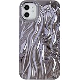 Caseative for iPhone 11 Case, Purple | Pleated Water Ripple Chrome Wave Pattern Soft