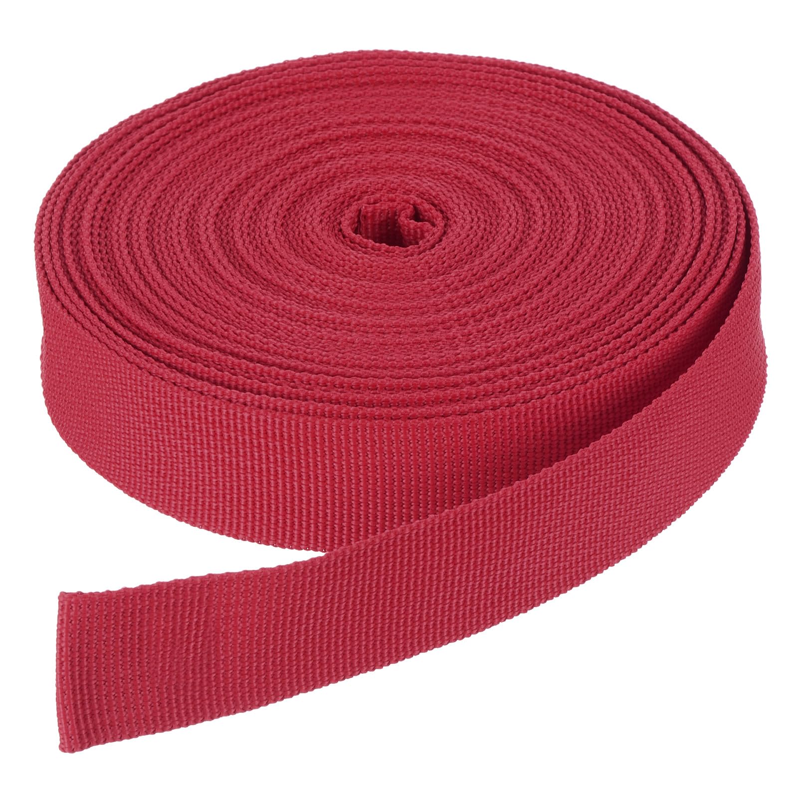 DMiotech 10 Yard x 1 Inch Width Nylon Webbing Strap Poly Flat Webbing Strapping for DIY Craft Backpack Strapping, Sewing, Outdoor Gear Repair, Dark Red