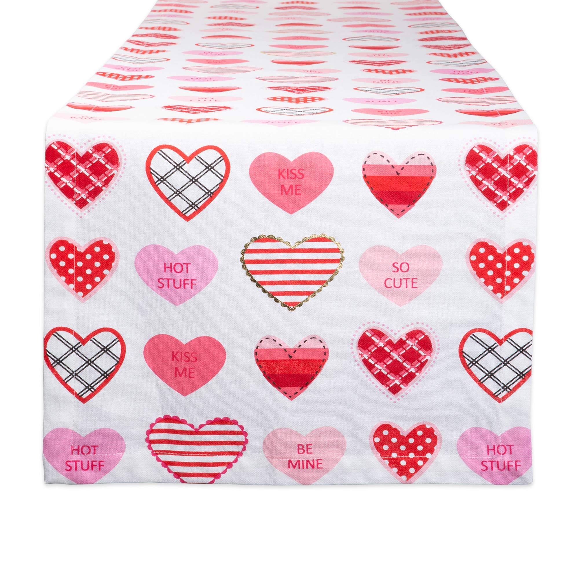 DII Valentine's Day Table Top Collection, Table Runner, 14x72, Sweet Hearts