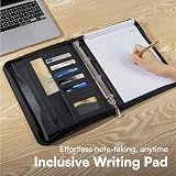 H&S Conference Folder A4 Zipped Leatherette Padfolio with Ring Binder view 7