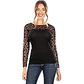 EGI ® Exclusive Collections Merino Wool Blend Top with Tulle Trim. Proudly Made in Italy.