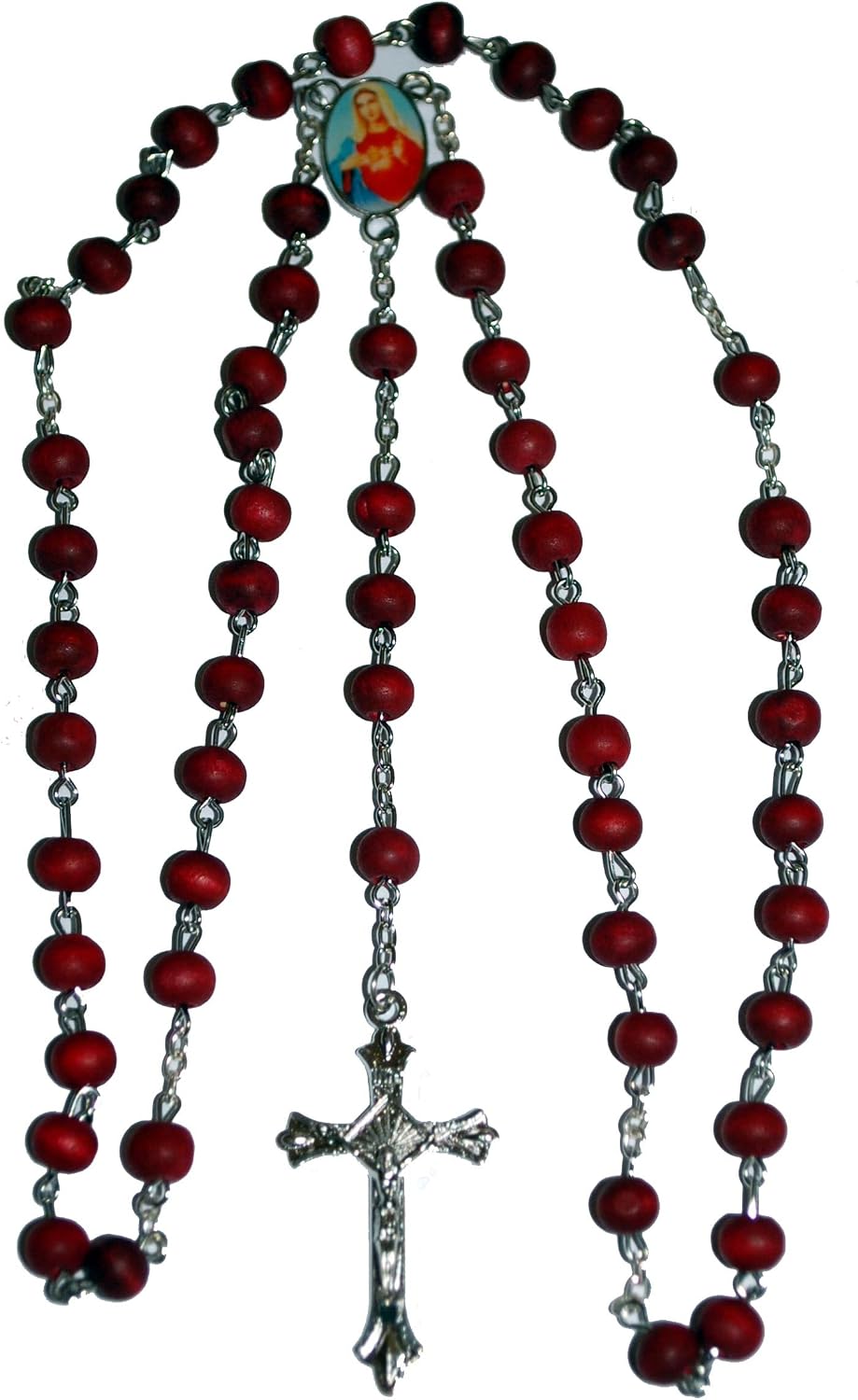 Amelia Mae Beautiful Pink Heart Rosary Beads In Gift Box - Girls & Boys Gift, Red, 12x3 cm - Image 3