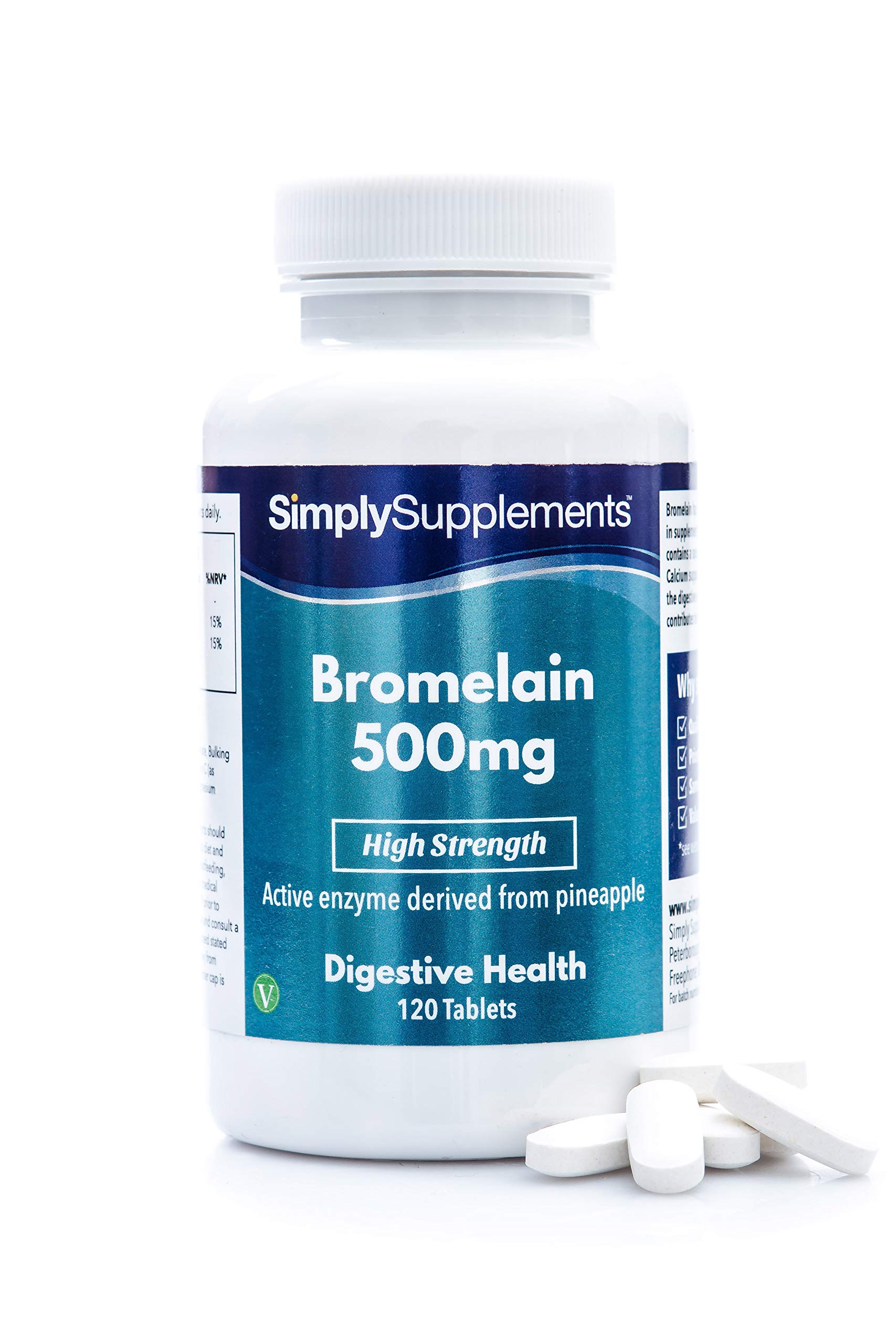 Bromelain 500mg | Support for Active Individuals | Vegan & Vegetarian Friendly | 120 Tablets | Manufactured in the UK