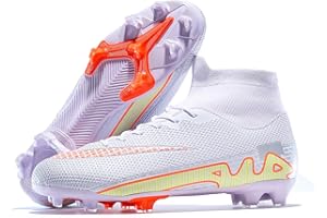 YIDUM Football Cleats Men, Indoor Outdoor High Top Soccer Shoes Lightweight Shock Resistant Training Boots Breathable Professional Turf Shoes Sport Athletic Ground Football Boots FG Soccer Cleats for Men