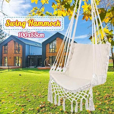 Estilo nórdico Hamaca Colgante Blanca Columpio for la Silla de jardín