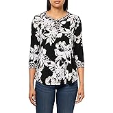 Kasper Women's Ity W Printed Hmc 3q Twist Neck