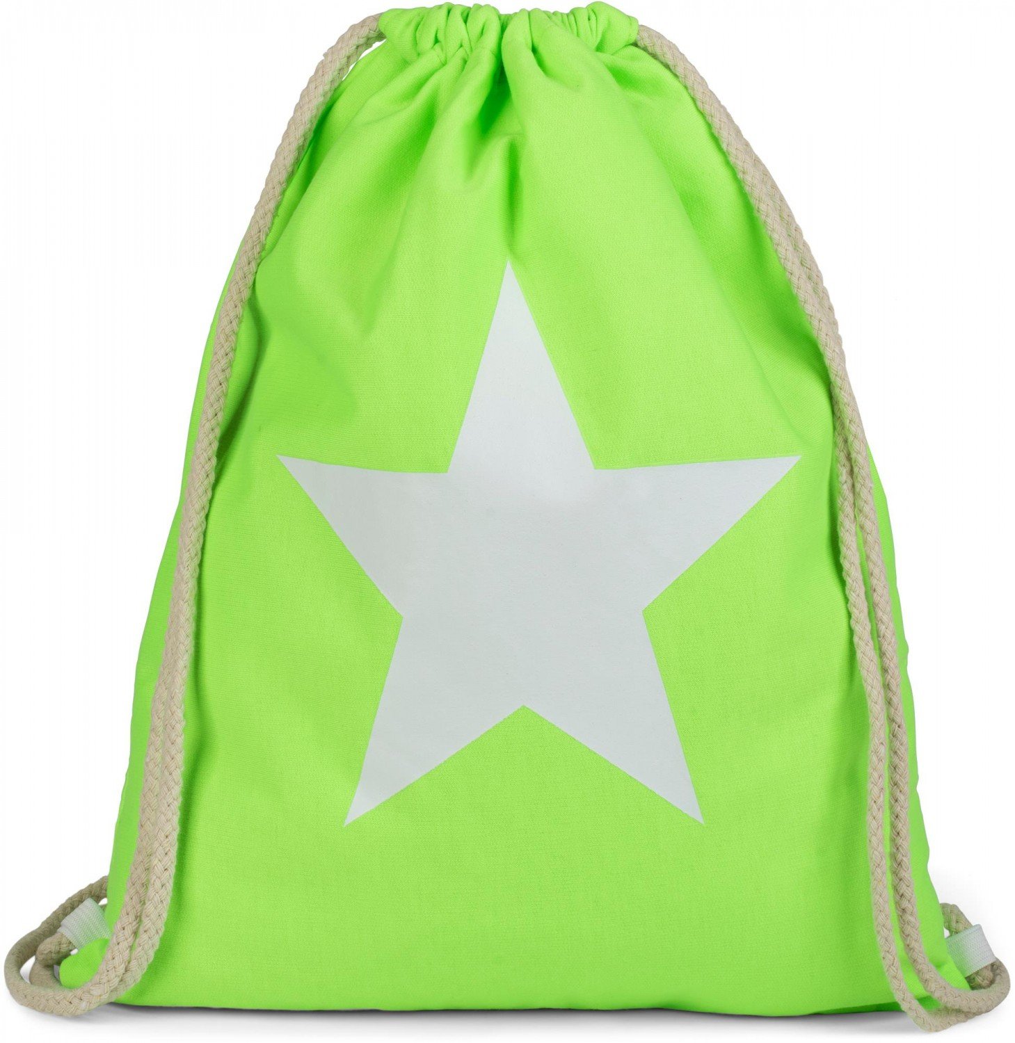 styleBREAKER gym bag rucksack with star print, sports back, bag, unisex 02012088, Colour:Neon green/white