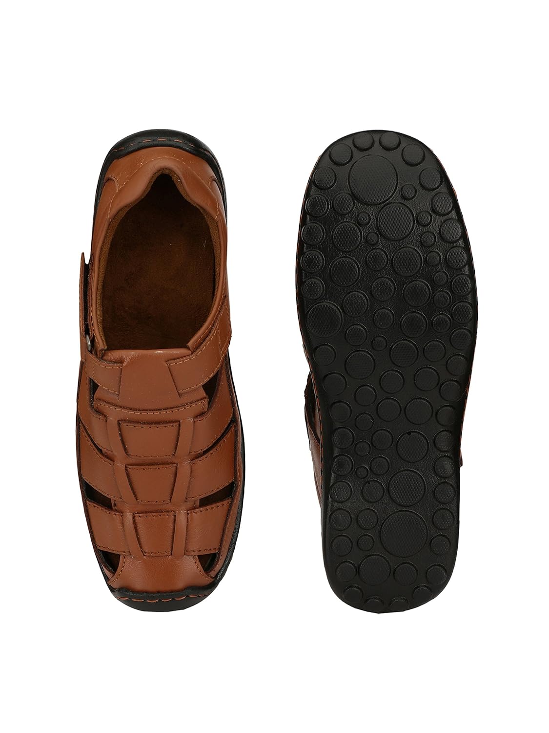 sir corbett men's brown genuine leather casual sandals