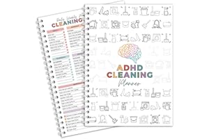 BOYESE ADHD Cleaning Planner, ADHD Cleaning and Organizing Planner for Adults Women Mom, Household Cleaning Schedule and Checklist, Daily Weekly Monthly Chore Chart Notebook for Family Editable 5.8 x 8.3"