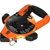 Keson OTRS1810100E Fiberglass Measuring Tape with Ring End, Speed Rewind (Graduation: ft., in, 1/8 &amp; ft., 1/10, 1/100), 100-Foot