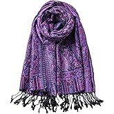 AUSEKALY Pashmina Feel Shawls Wraps for Women Rave Scarf Soft Silky Reversible Men Scarves