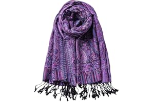 AUSEKALY Pashmina Feel Shawls Wraps for Women Rave Scarf Soft Silky Reversible Men Scarves