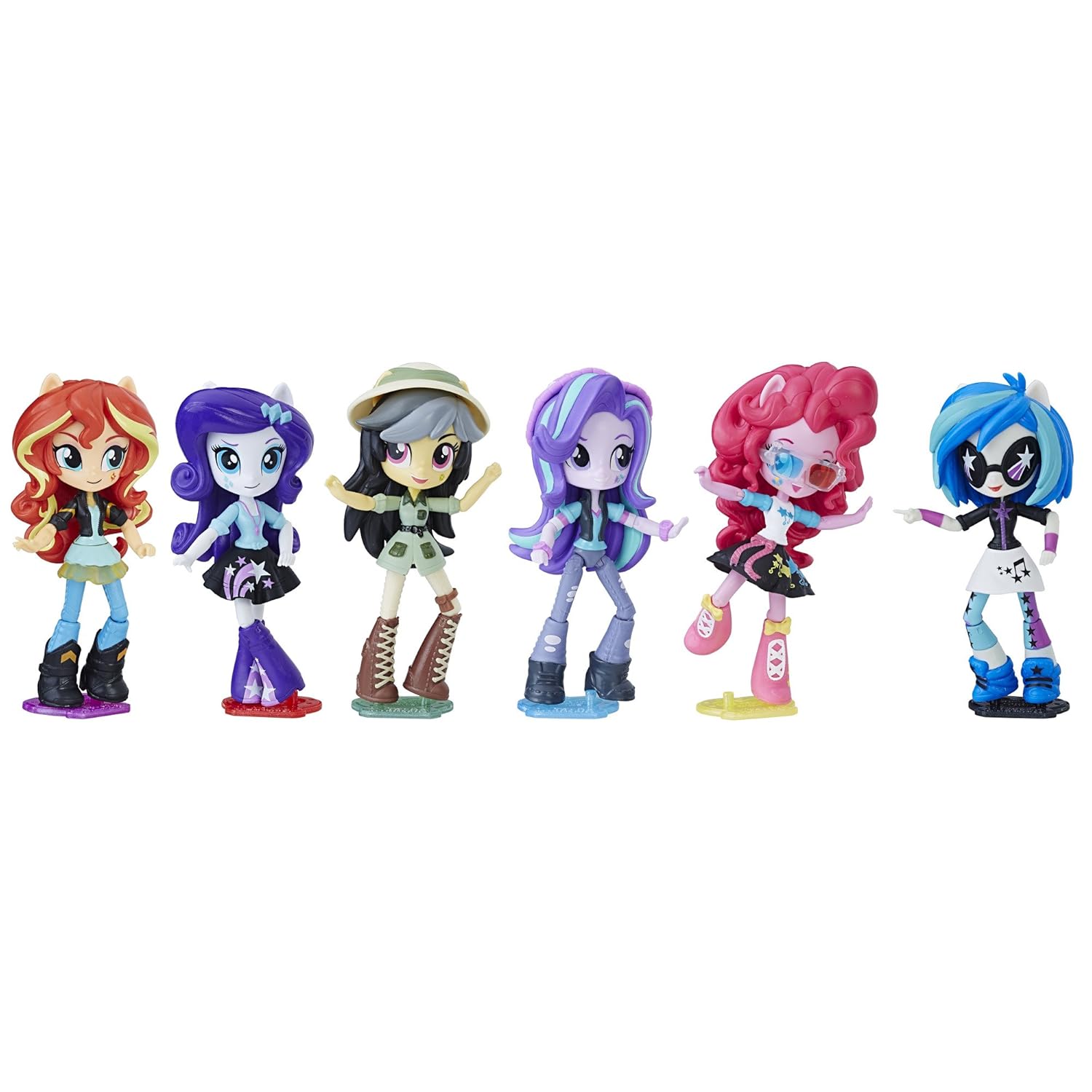 My Little Pony Equestria Girls Toys 6-Pack: Starlight Glimmer, Daring Do Dazzle, Pinkie Pie, Sunset Shimmer, Rarity, and DJ Pon-3 Mini-Dolls (Amazon Exclusive)