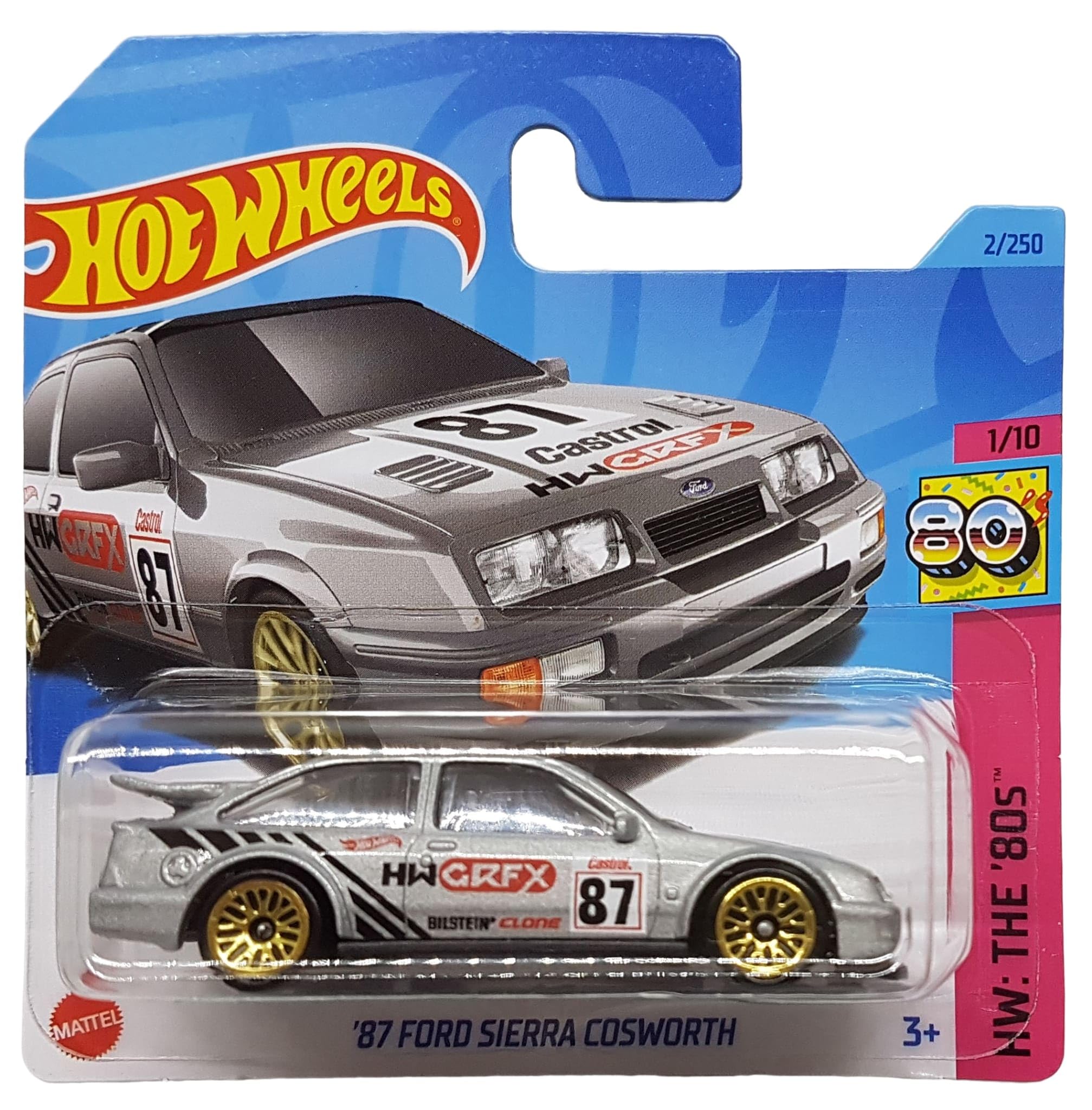 Hot Wheels - '87 Ford Sierra Cosworth - HW The '80s - 1/10 - HKJ59 - Short Card - Castrol - Bilstein - Mattel 2023
