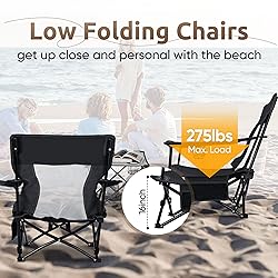 HaSteeL Folding Beach Chair Set of 3, Foldable
