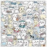 60pcs Kawaii Chiikawa Stickers for Kids Travel Case,Cute Japanese Cartoon Vinyl Stickers Funny Trendy Waterproof Decals for Teens Water Bottle Phone Journal Guitar Skateboard