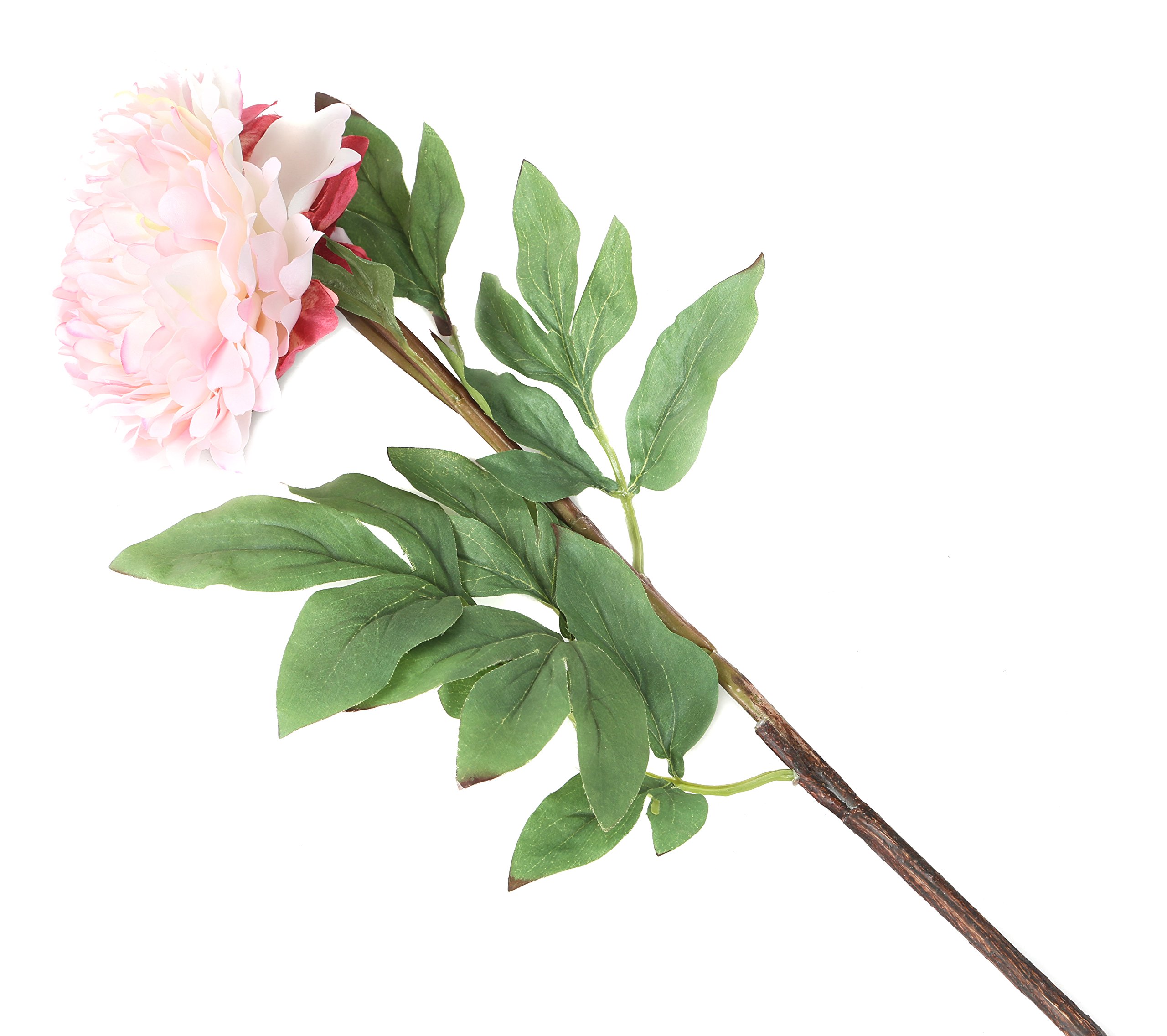 Floral Elegance Artificial 80cm Single Stem Pale Pink Peony Flowers x 12