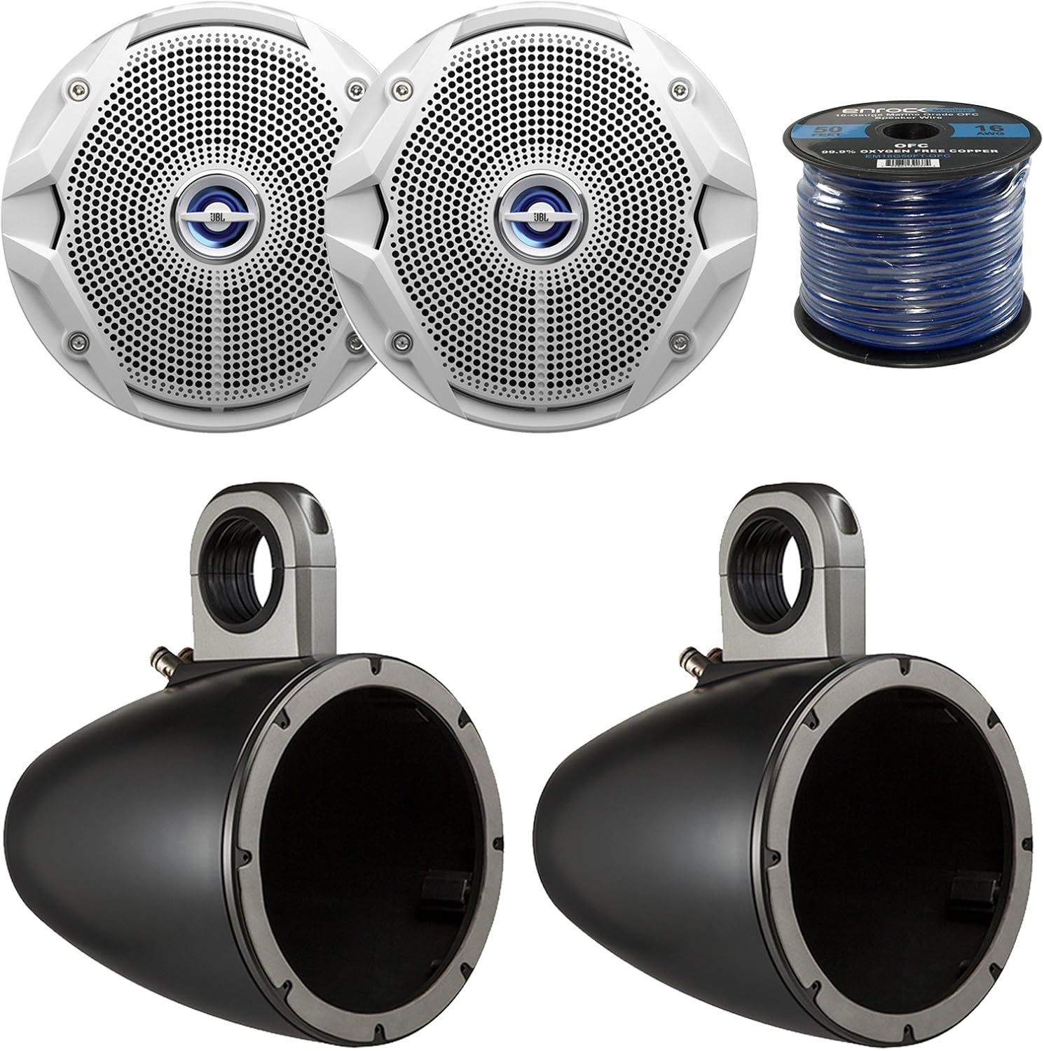 2X Kicker Tower Enclosure for 6.5" Marine Speakers, 2X JBL