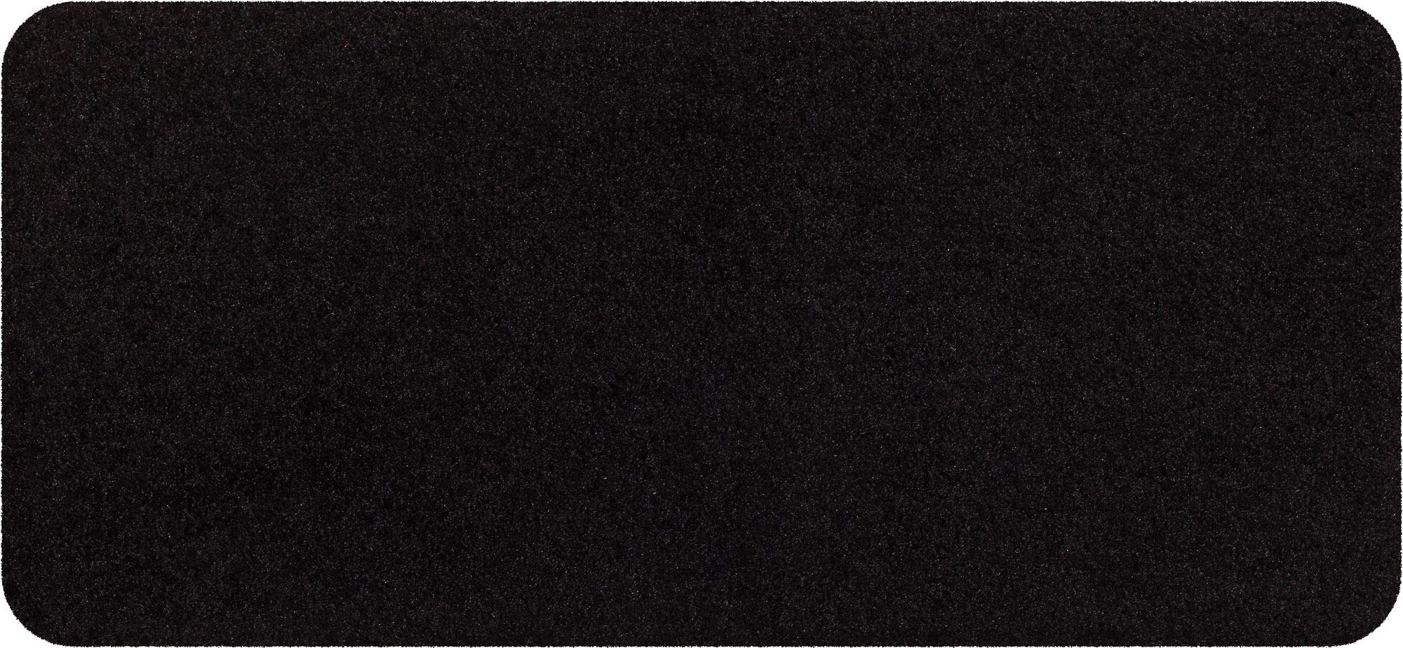 Salonloewe Doormat Washable Black 30 x 60 cm Dirt Trapper Mat Plain Non-Slip Entrance Mat