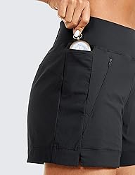 CRZ YOGA Women's Lightweight Mid Rise Hiking Shorts