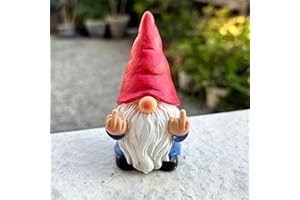 GENERIC Middle Finger Gnome Mini 3.5in,Double Bird Gnome - Naughty Funny Outdoor Decoration for Yard Patio Lawn Ornament and Home Decor,Fairy Garden