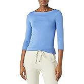 Amazon Essentials Womens Slim-Fit 3/4 Sleeve Boat Neck T-Shirt