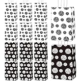 chiazllta 12 Pcs Volleyball Gift Bags for Team Volleyball Party Favor Snack Goody Treat Bag with Handle Volleyball Paper Bag Kraft Candy Bags for Sport Theme Birthday Party Decor Black & White