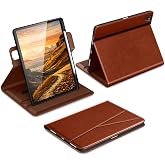 DTTO for iPad Pro 12.9 6th/5th/4th Gen Case (2022/2021/2020), Brown | 360 Degree Rotating Premium Faux Leather Folio Stand Cover with Pencil Holder for iPad Pro 12.9 3rd Generation Case 2018