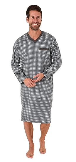 NORMANN WÄSCHEFABRIK Herren Nachthemd Langarm - Auch In Übergrössen bis Grösse 70 281 110 90 480