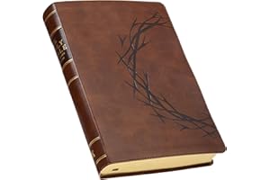 KJV Holy Bible, Giant Print Full-size Red Letter Edition, Thumb Index Tabs & Ribbon Marker, King James Version, Vegan Leather, Crown of Thorns, Brown 14 pt. Type (KJV Full Size GP Editions)