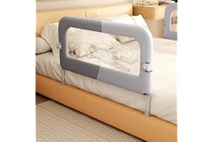 Abdtech Bed Guard Rail for Toddlers - 47 inches Lift Foldable Toddler Bed Rails for Kids - Safety Baby Bed Rail Guard with Reinforced - Great Fit for Kids Twin Double, Full Size, Queen, King Size