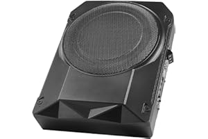 Uargd 10" 400W Slim Underseat Car Subwoofer, Compact Powered Subwoofer with Built-in Amplifier, Low-Profile Audio System with