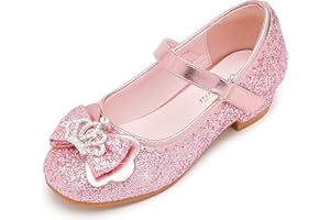 Walofou Flower Girls Wedding Party Heel Princess Shoes Flats for Kid Toddler