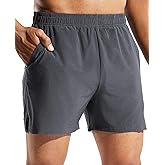 MIER Men's 5 Inch Running Athletic Shorts with Pockets Quick Dry Lightweight Gym Workout Shorts, Elastic Waist