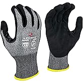 Radians Unisex Touchscreen Cut Level A9 Sandy Foam Nitrile Coated Cut Resistant Work Glove - Gray Shell/Black Palm, Standard Size M