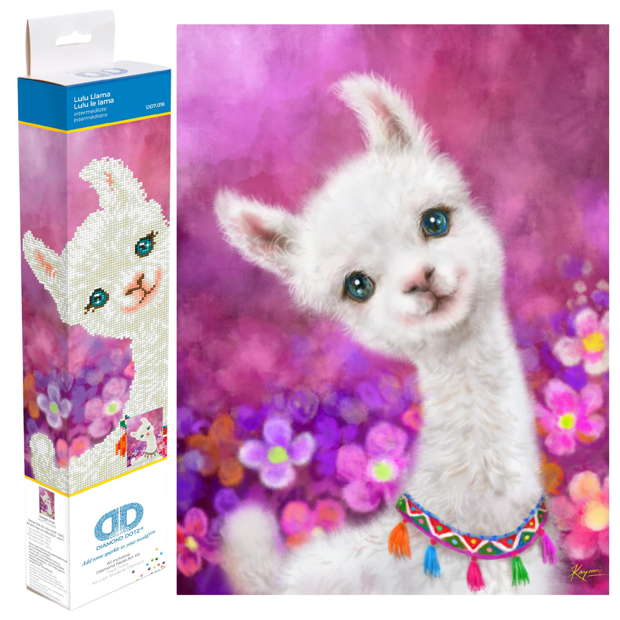 Diamond Dotz Painting Kit: Intermediate, DD7, Lulu Llama, 32 x 42cm