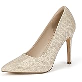 IDIFU IN4 Women's Pumps High Heels Closed Toe Stiletto Pointed Toe Dress Shoes Wedding Prom Bridal Daily Work Office Business Trendy Fashion Sexy Comfortable Pumps Dressy Shoes