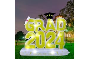 Shappy 5ft Huge Inflatable Graduation Decorations 2024 Graduation Decorations LED Blow up Lighted Graduation Yard Sign Graduation Party Decoration Supplies for Indoor Outdoor School Classroom Library