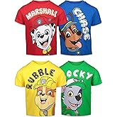 Paw Patrol Chase Marshall Rubble Rocky 4 Pack Graphic T-Shirts Toddler to Big Kid
