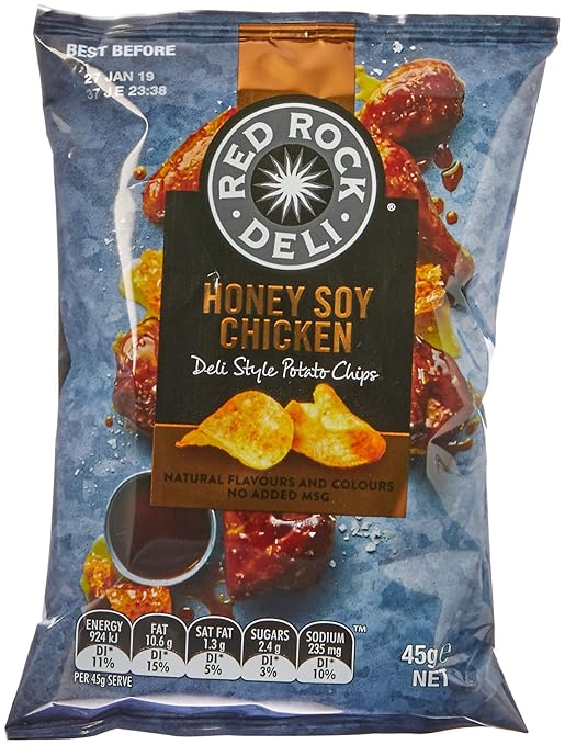 Red Rock Deli Honey Soy Chicken Potato Chips, 18 x 45 Grams: Amazon.com